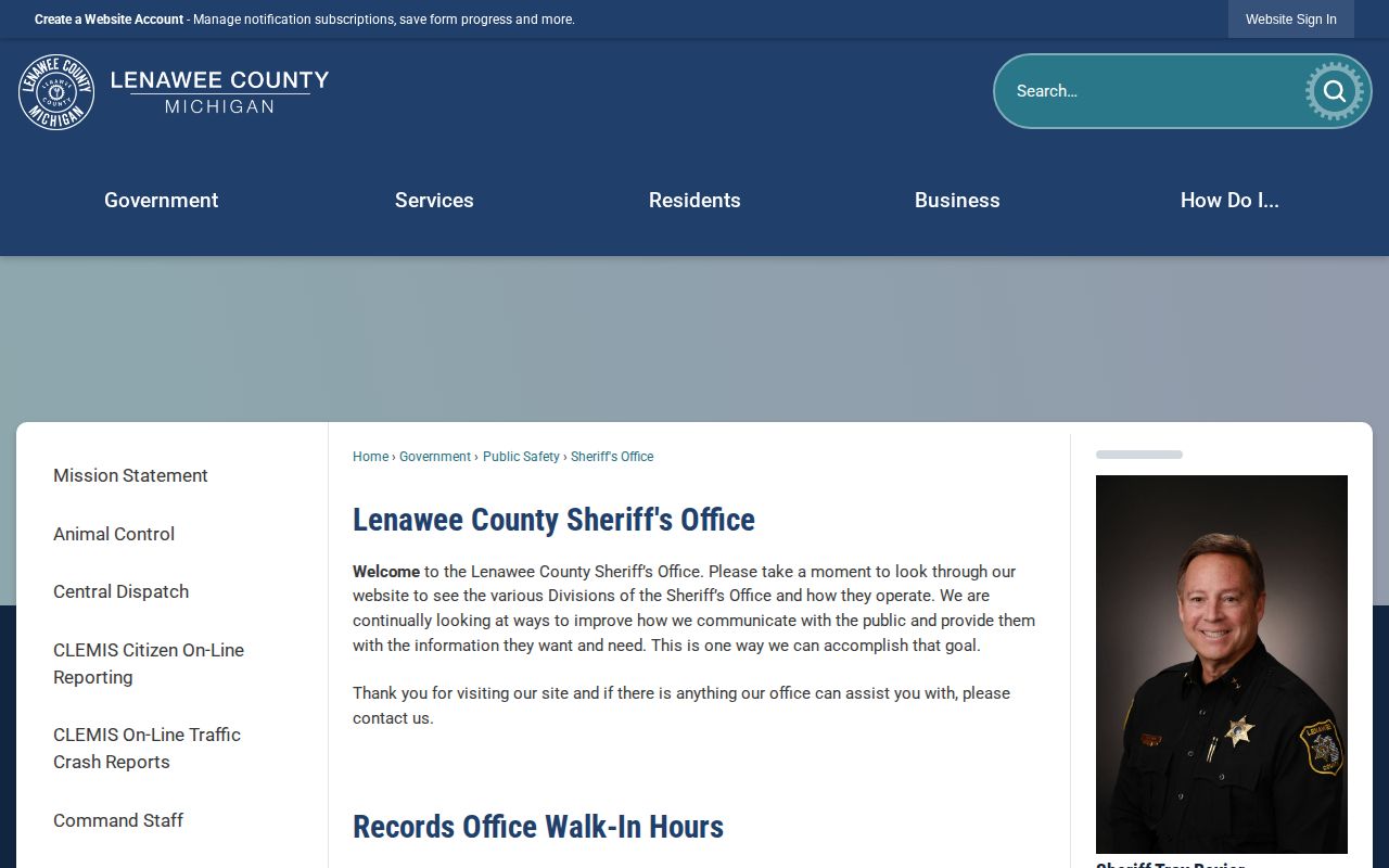 Lenawee County Sheriff's Office source for verifying a recent arrest record